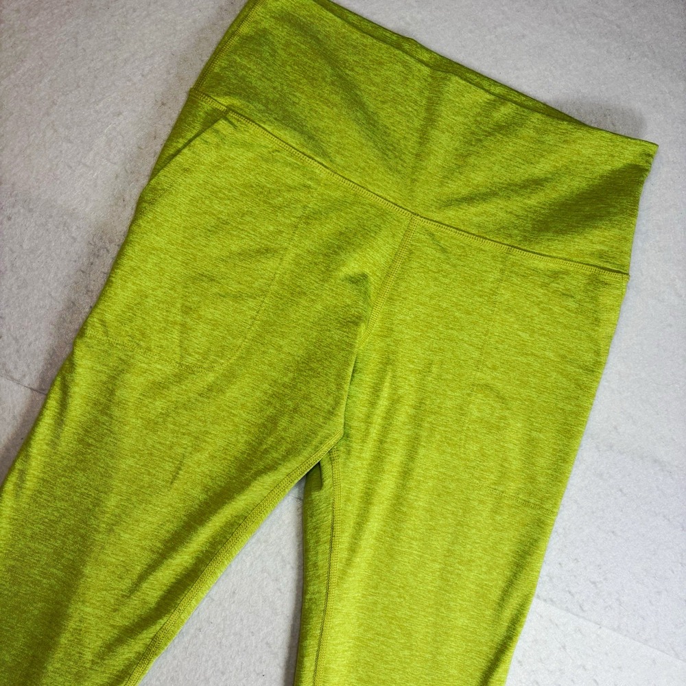 Aerie OFFLINE Women's L Hugger Green High-Rise Leggings Stretch Neon Heather